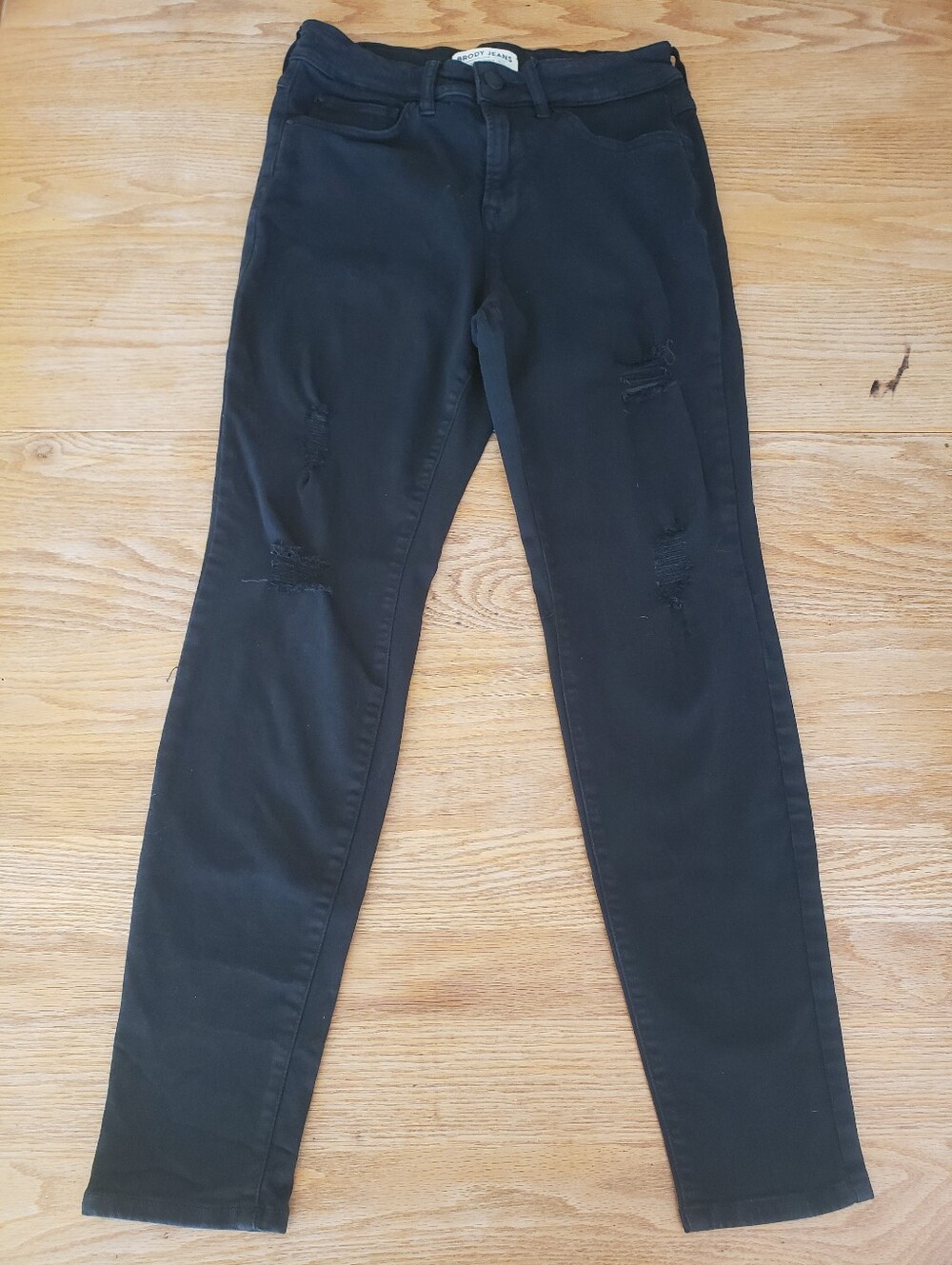 Women’s Black Skinny Ripped Jeans - Stretch Denim